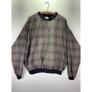 VINTAGE 90s Turfer Jacket Mens Large Windbreaker Pullover Blair Tartan Plaid
